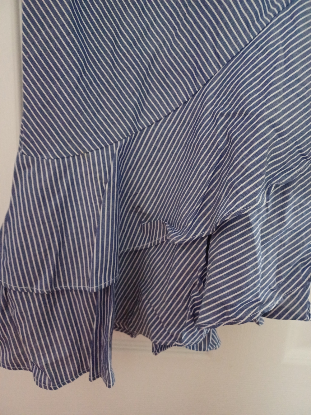 A New Day  Blue & White Striped Size 18 Asymetrical Tiered Skirt